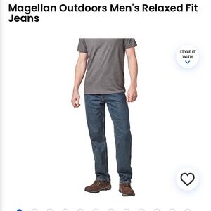 Magellan Outdoors Men's Relaxed Fit Jeans 30x32 dark wash